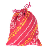 Kuber Industries Multiuses Lehriya Print Potli Bag for women With Drawstring Set of 2 (Yellow)